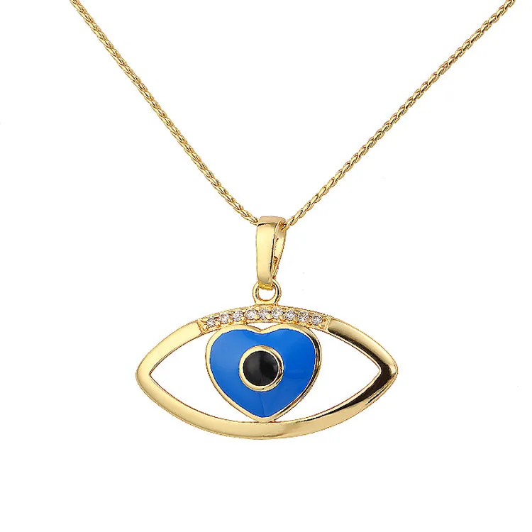 

30833 xuping jewelry creative 14k gold eye pendant muslim necklace turkish fashion EYE jewelry