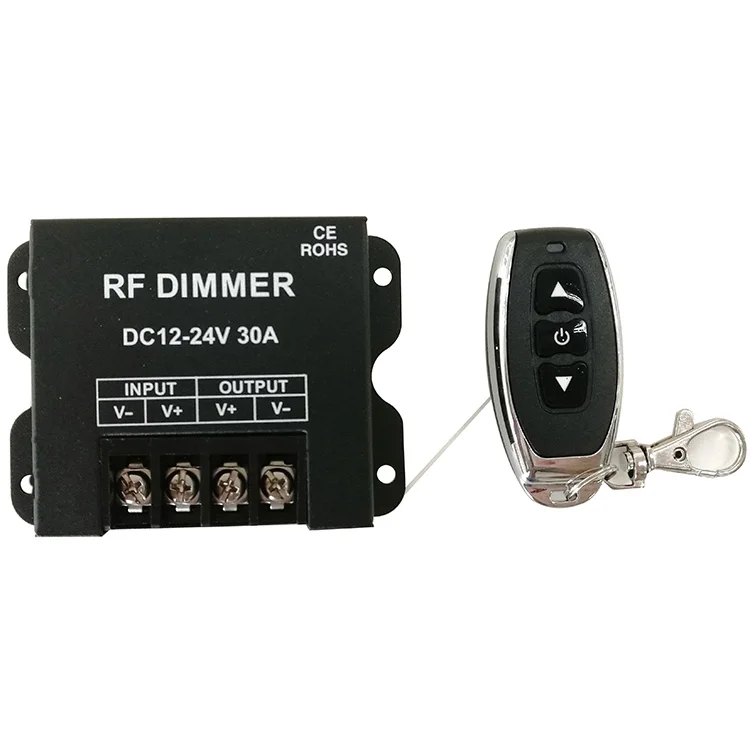 

12V 24V 30A Single Color LED Dimmer With RF Remote Controller