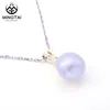 Rhodium plated 925 sterling silver pearl pendant