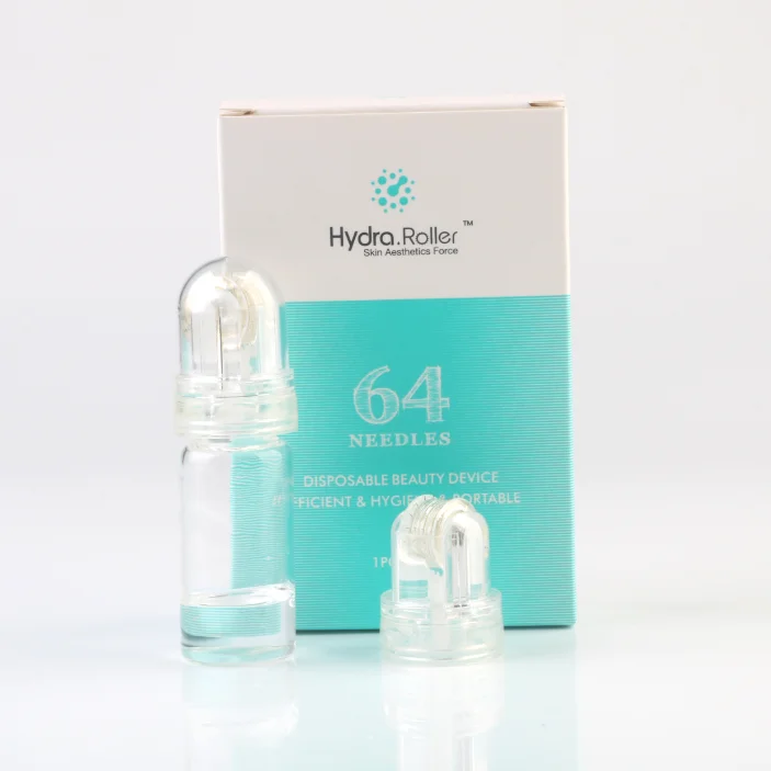 

Hydra Roller Microneedle Titanium Microneedle 64 Gold Tips Derma Roller Bottle for skin rejuvenation 64pins