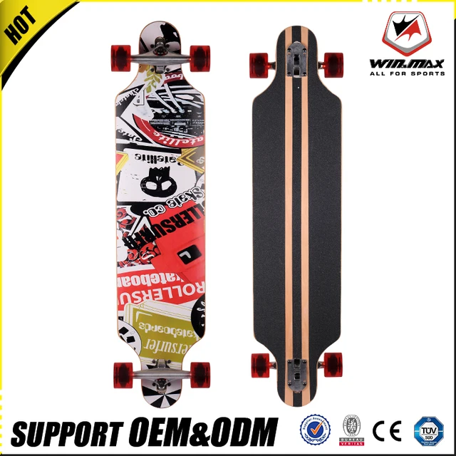 Guangzhou Winmax high quality PU wheel 42" longboard 7 plies Canadian maple long skateboard