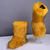 Hot Sale Winter Manufacture faux fur boots indoor outdoor winter fur boots