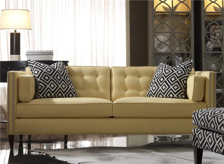 Good quality price furniture design normal yellow living room sofa set