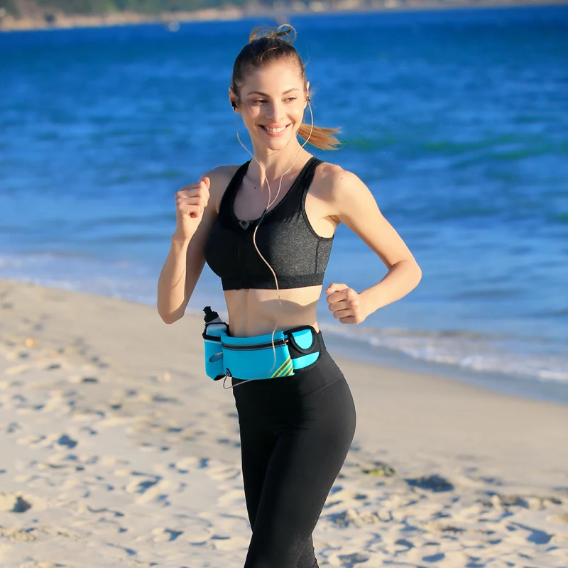 Multifunction Waterproof Unisex Men Women Outdoor Sport Running Jogging Water Bottle Money Belt Waist Bag with Water Bottle