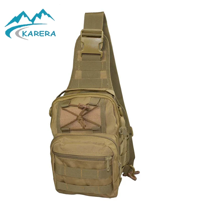 

Outdoor Sports Shoulder Military Hiking Camping Bag Tactical Backpack Chest Bag, Khaki