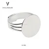Customize Gold and Silver Plating Adjustable Signet Ring With Flat Base Bang Ring