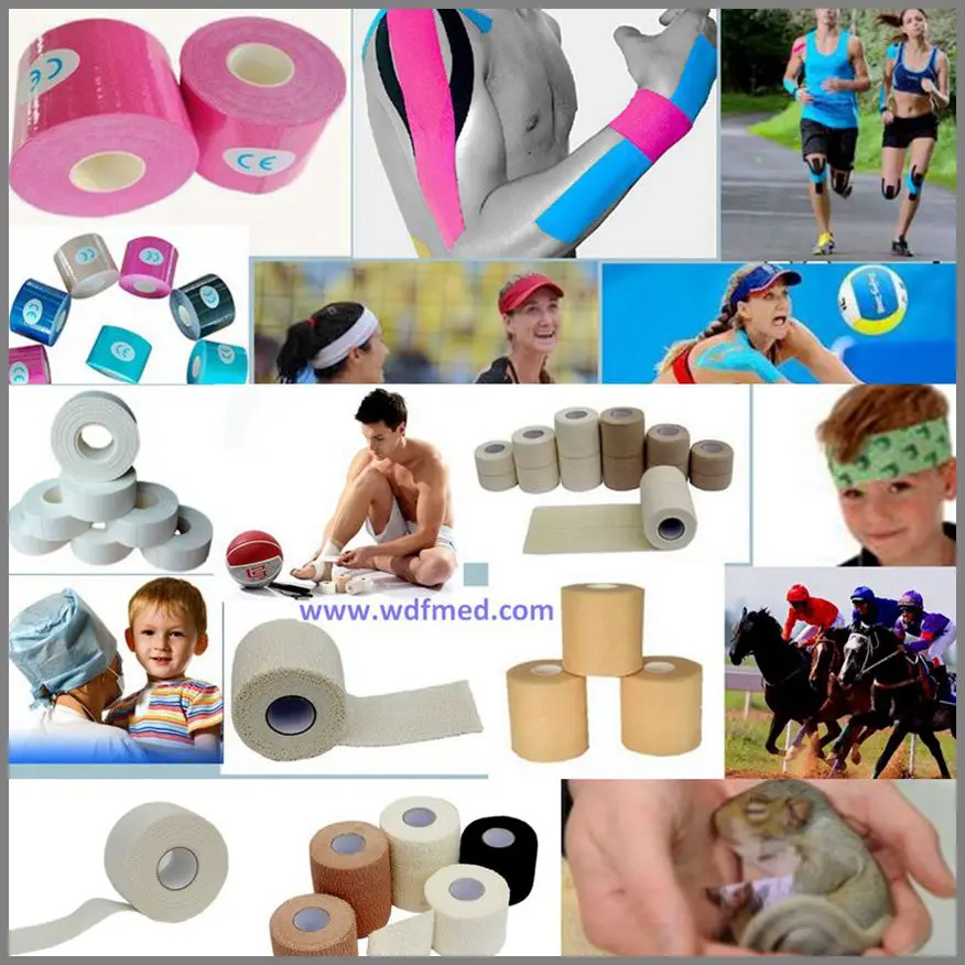 Wdfmed Cotton Tear Stretch Adhesive Sports Athletic Tape For Weight