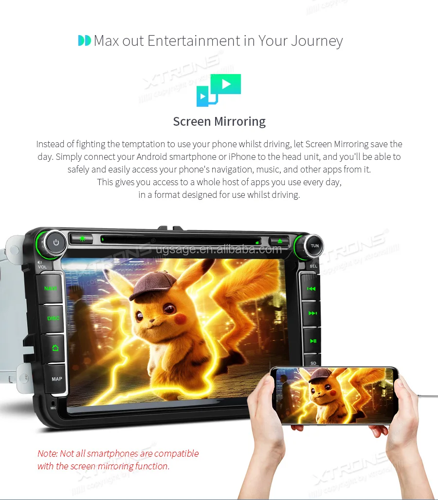 Xtrons Android 9.0 Car Dvd Player For Volkswagen Jetta Passat B6 Polo