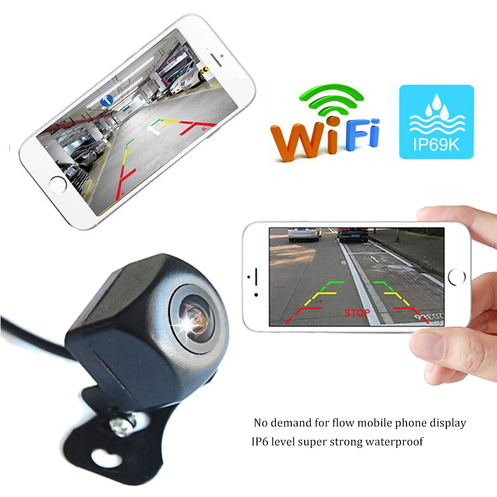 Podofo Wireless Backup Camera HD 1080p Reverse Camera Vehicles WiFi Backup Camera with Clear Night Vision/IP67 Waterproof for iPhone iPad or Andriod Devices 