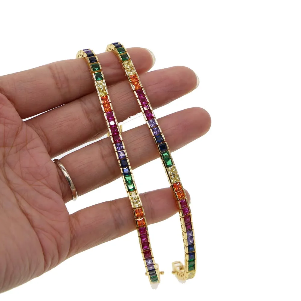 

Rainbow colour Bracelet lady CZ Bracelet