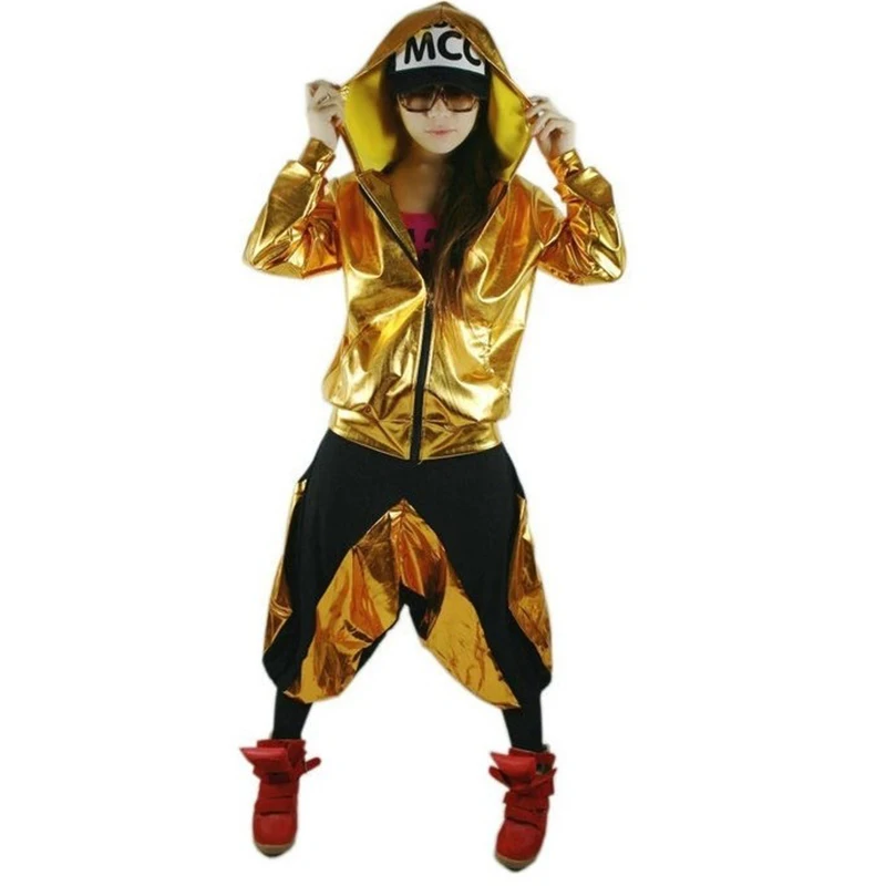 

Children/Adult Jazz Dance Costume Sequins Long Sleeves Hip Hop Dancing Suits Jacket+Pants 2 Pieces Performance Costumes ZH7028