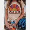 T-Shirt Women 2018 Summer Lazy Daze Short Sleeve t shirt Flesh O-Neck tops tee Funny Female T-Shirt Casual Ladies Tops Tee