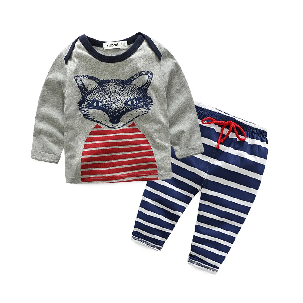 

New 2018 Spring Autumn Baby Boy Clothing Set Cotton Long Sleeve T-shirt + Pants Boys Clothes Infant 2pcs Suit Kids Outfits, As picture