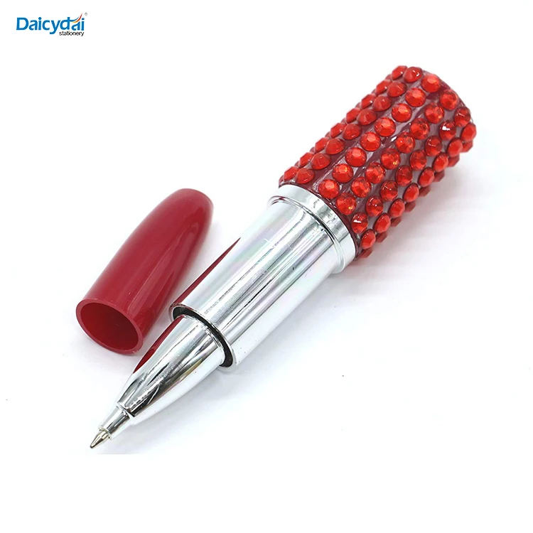 Bling Bling Diamond Rhinestone Unique Lipstick Shape Ballpoint Pen Assorted Colors Crystal Super 