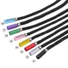 Custom black round 5mm polyester drawcord with metal tips elastic drawstring cord