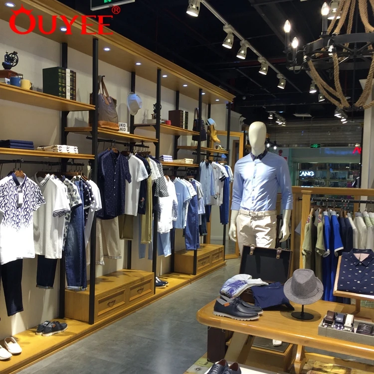 Wooden Retail Cloth Store Equipment Display Table Shop Counter