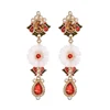 ed01631c Custom Cubic Gemstone Teardrop Earrings Dainty Resin Flower Acrylic Earrings Jewelry Women Accessories