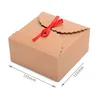 Kraft paper brown custom rope tied small cake package box with logo