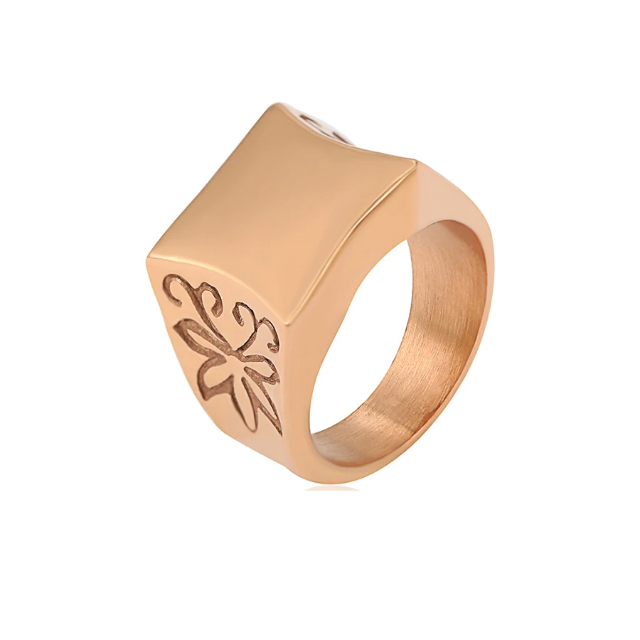 

15995 xuping 18K gold color hook pattern women elegant ring with stainless steel