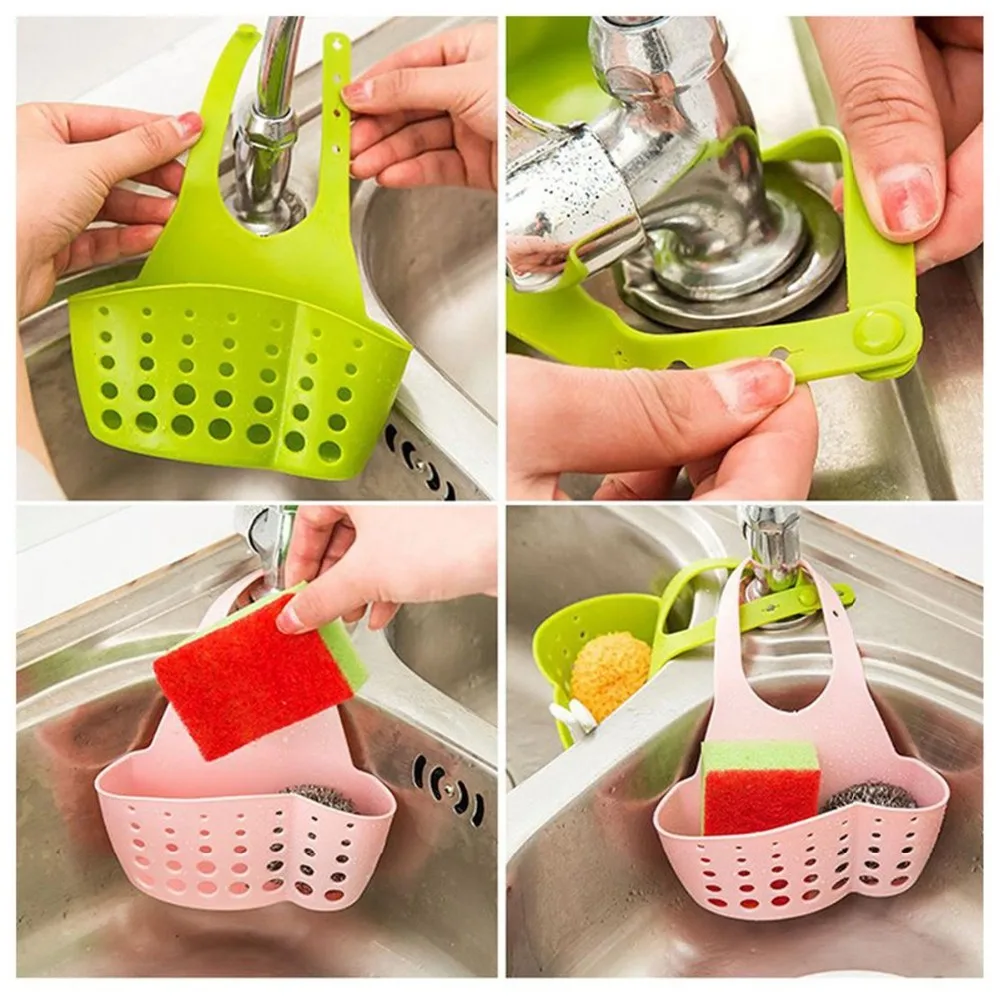 Hot Selling Sponge Sink Holder,Hanging Silicone Kitchen Gadget Storage Organizer,Baskets Drain