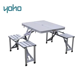 Outdoor Camping Folding Picnic Table And Chairs Set With Seats
