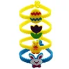 Silicone Easter Bracelet Cartoon Easter Egg Rabbit Rubber Wristbands for Kids Children Random Pattern