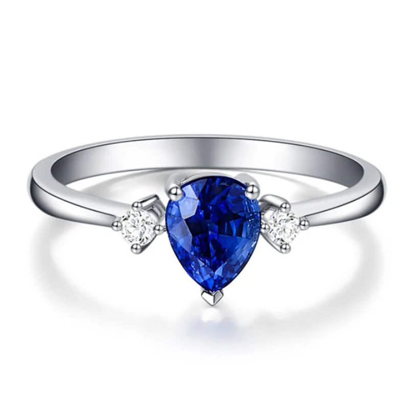 

fine jewelry wholesale trendy 0.25ct natural sapphire 18k gold ring for women