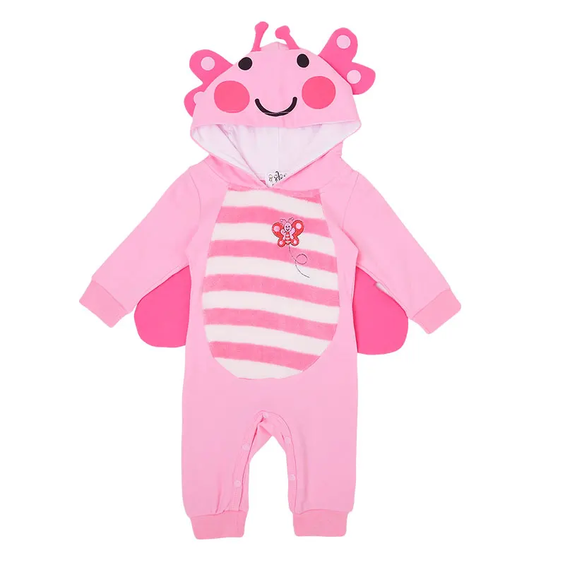 

Girl rompers petelulu Butterfly animal pattern cute pink baby girl clothes