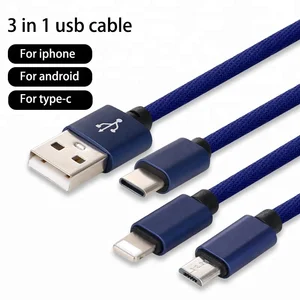 1.2m 3 1 Fast Charging Braided Phone Cable