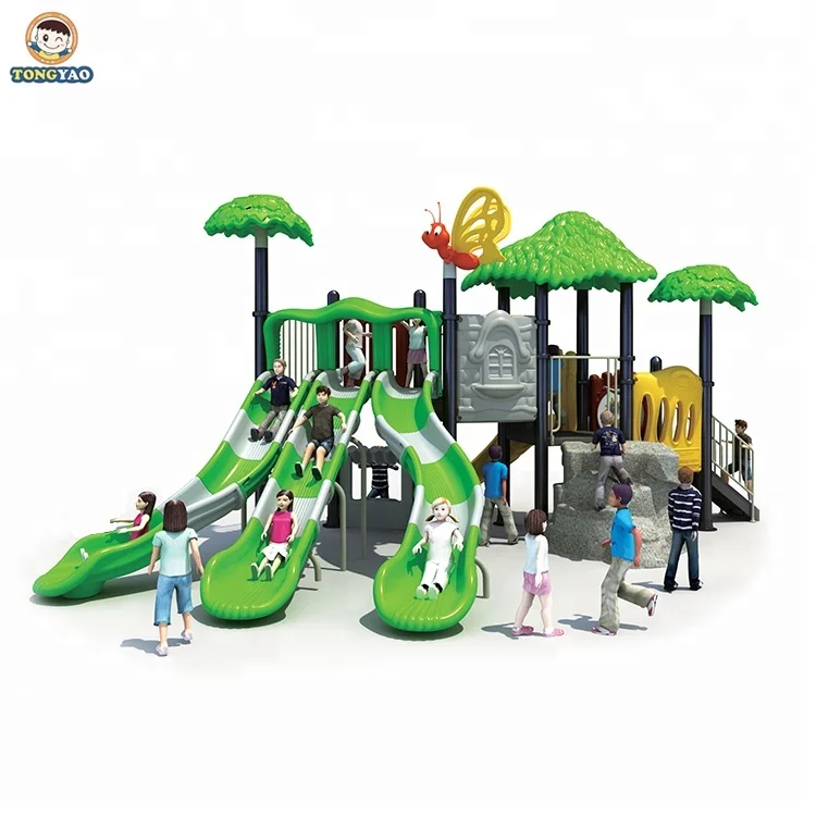 Guangzhou Manufacturer Kids Outdoor Plastic Playground Playhouse Slide
