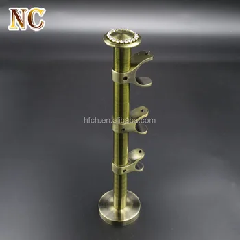 Aluminium Decorative Triple Ceiling Metal Curtain Rod Wall Bracket