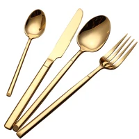 

SS 304 18/10 stainless steel tableware table knife fork spoon dessert fork rose gold cutlery for restaurant