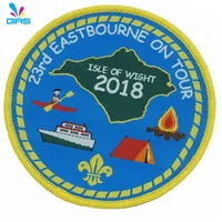 

Custom iron on woven scout school brand logo patch