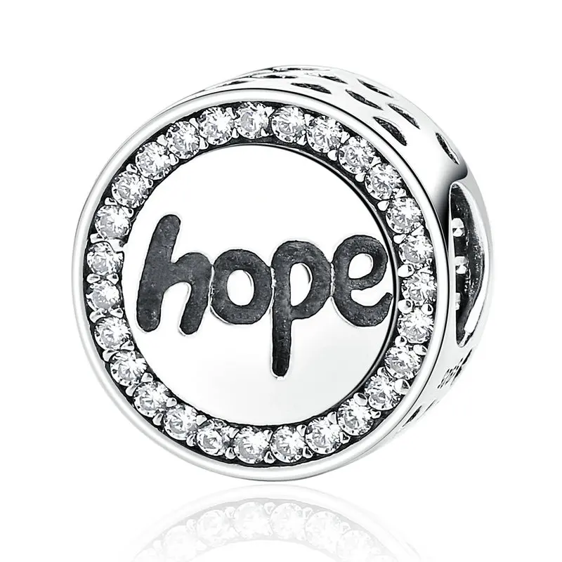 

SCC088 Real 925 Sterling Silver "Hope" Alphabet Letter Charm