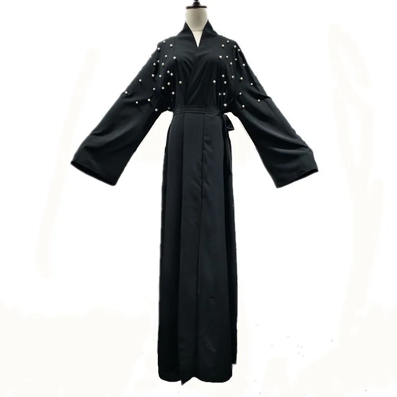 

Dubai islamic dress open kimono abaya muslim casual dress crepe fabric party wear abaya, Black;wine red;army green