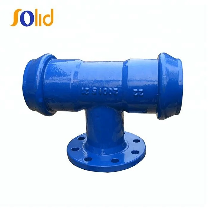 ISO2531 Ductile Iron Double Socket Tee with Flange Branch