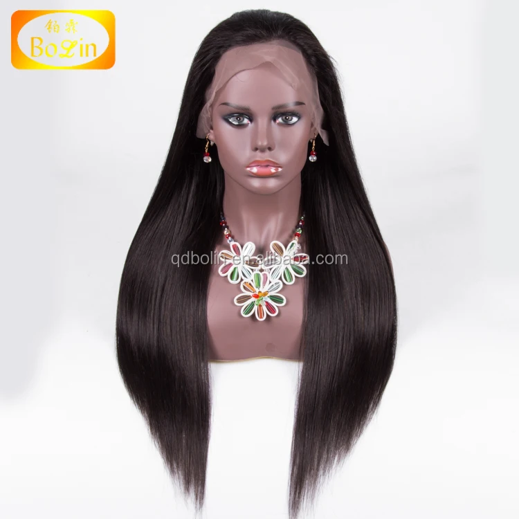 

wholesale natural color 100% virgin human hair front lace wig with baby hair