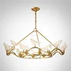 Unique Creative Dove Bird Modern Art Glass Gold Frame Candle Hold LED Chandelier Pending Pendant Light