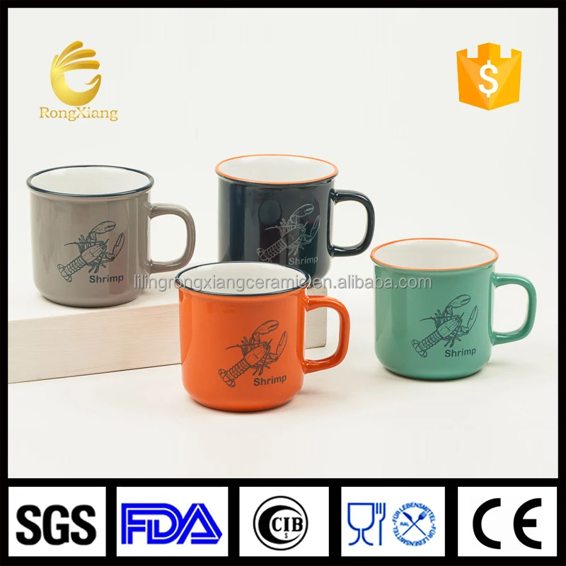 
factory manufacturer hot sale cheap bulk customized printed ceramic enamel mug 