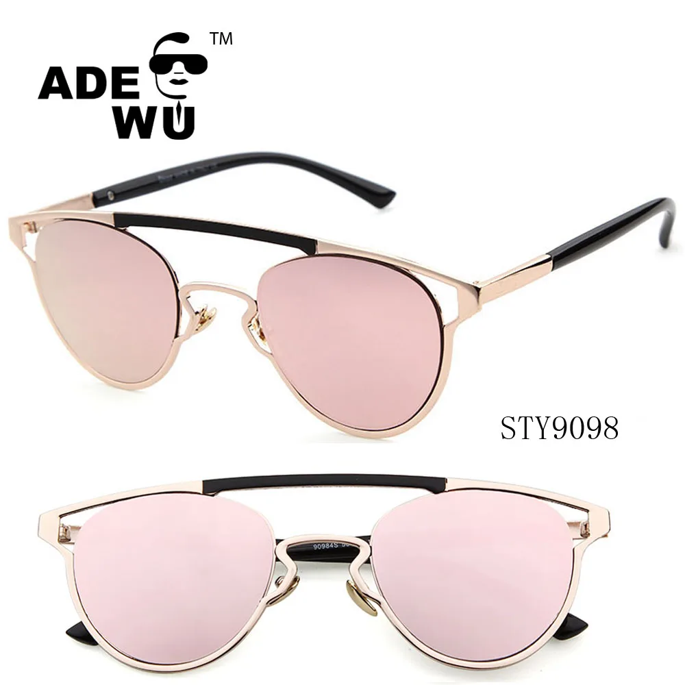 

ADE WU retro wholesale custom logo fashion Branded Sunglasses 2017 for women and man