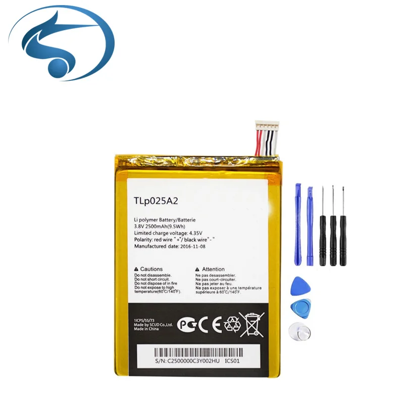 

Factory Wholesale Cell Phone Battery For Alcatel TLp025A2 One Touch OT-7046T OT-7047A Battery