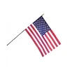 Promotional Polyester Printing Waving American Hand Flag With Pole