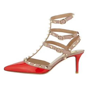 Wholesale Elegant Spring Summer High Heel Sandals Red Chip Shoes Price ...