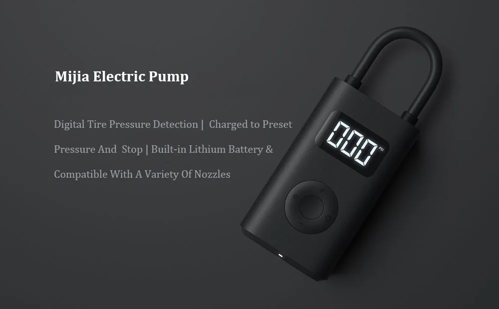 Xiaomi Mijia Digital Portable Tire Pressure Detection Inflator Pump For Bike Car 