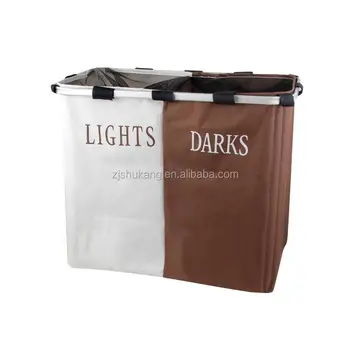 lights and darks laundry hamper