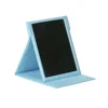 Elegant Design Soft Leather Mirror Laminating Edge Folding Vanity Mirror with Stand