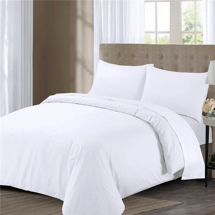Wholesale Customized Queen Size 5 Pcs Plain White Comforter Set For