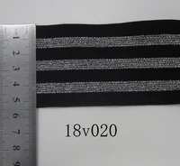 

Wholesale custom woven nylon elastic stripe band knit tape with lurex with shining Lurex