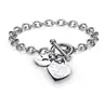 Charms Bracelet Heart Toggle I Love You To The Moon and Back Stainless Steel Chain