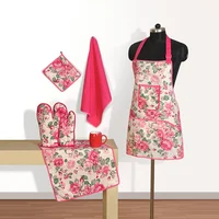 

2018 wholesale Kitchen Apron Set Mozart flower Cotton Apron set